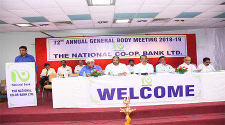 Hon’ble Director Shri L.W.Kale addressing the shareholders at the Bank's 72nd AGM