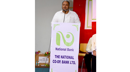 Hon'ble Chairman Shri S. T. Kharmate addressing the shareholders at the Bank's 72nd AGM